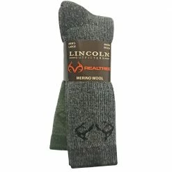 Lincoln Outfitters Men's Merino Wool Blend Boot Sock 2 Pack Black Large - RT/L2/822-BLK/GRN - Socks