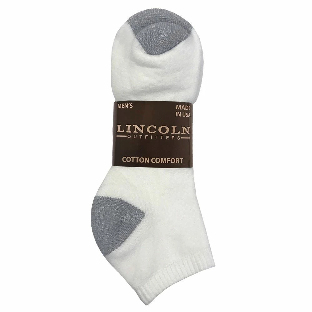 Lincoln Outfitters Men's Cotton No-Show Sock 3 Pack Large White - L3-950-W-L - Socks 3 Lincoln Outfitters Men's Cotton No-Show Sock 3 Pack Large White - L3-950-W-L - Socks