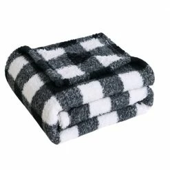 Lincoln Outfitters Black White Buffalo Check Sherpa 50 x 60 Throw - RK-SHERP-CLBF - Blankets & Bedspreads -Lincoln Outfitters Store 2483671c9e63dfdaceb4148aa9b8dbe18d587336 490930006 1