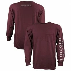 Lincoln Outfitters Men's Heavyweight Long Sleeve Pocket Graphic Tee Windsor Wine Dark Heather - LOLSPK-01-WWDH - Long Sleeve Shirts