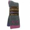 Lincoln Outfitters Ladies Merino Wool Blend Boot Sock - 2 Pack - Grey With Fuchsia/Purple-Ladies Size Medium RT/L2/72120-FU-PU-M - Socks Women's -Lincoln Outfitters Store 3846b0b1d5105b0651694d289984a54ad527589c 86591998