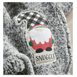 Lincoln Outfitters Holiday Gnome Backprinted Teddy Sherpa 50 x 60 Throw with printed Patch applique - RK-TEDAP-HOL - Blankets & Bedspreads -Lincoln Outfitters Store 75231b2fa272405f15916a7308be174fc35cb62e 490930010