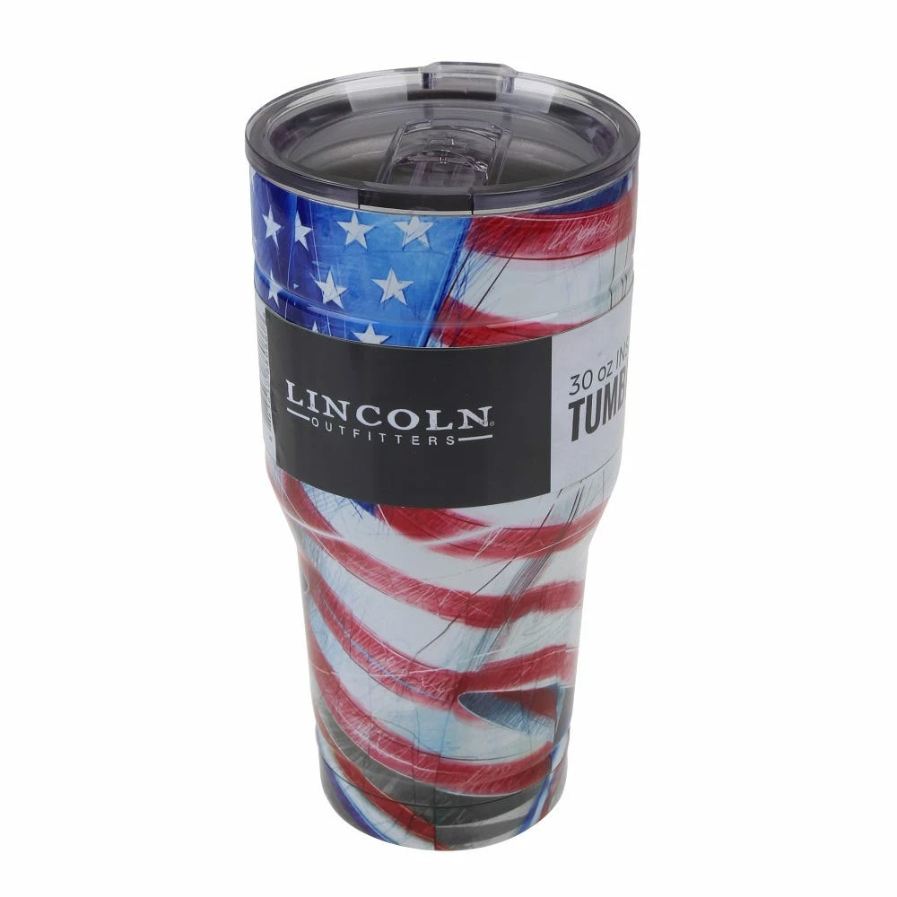 Lincoln Outfitters 30 Oz Stainless Tumbler USA Flag 88-086-0204 - Tumblers 4 Lincoln Outfitters 30 Oz Stainless Tumbler USA Flag 88-086-0204 - Tumblers - Image 2