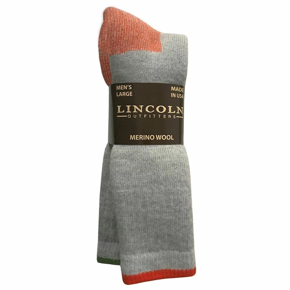 Lincoln Outfitters Men's Merino Wool Blend Work Sock 2 Pack Green - L2/699-ORG/GRN - Socks 3 Lincoln Outfitters Men's Merino Wool Blend Work Sock 2 Pack Green - L2/699-ORG/GRN - Socks