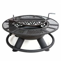 Lincoln Outfitters Steel Fire Pit with BBQ Grate - 90-165-0204 - Fire Pits & Heaters -Lincoln Outfitters Store ae9c60f46d119a2f54e0196b346dacf0d90088cb 32150005 4