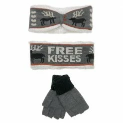 Lincoln Outfitters Women's Warm Hearted Headband and Glove Set Burgundy - P11710-BUR - Winter Headband and Glove Set