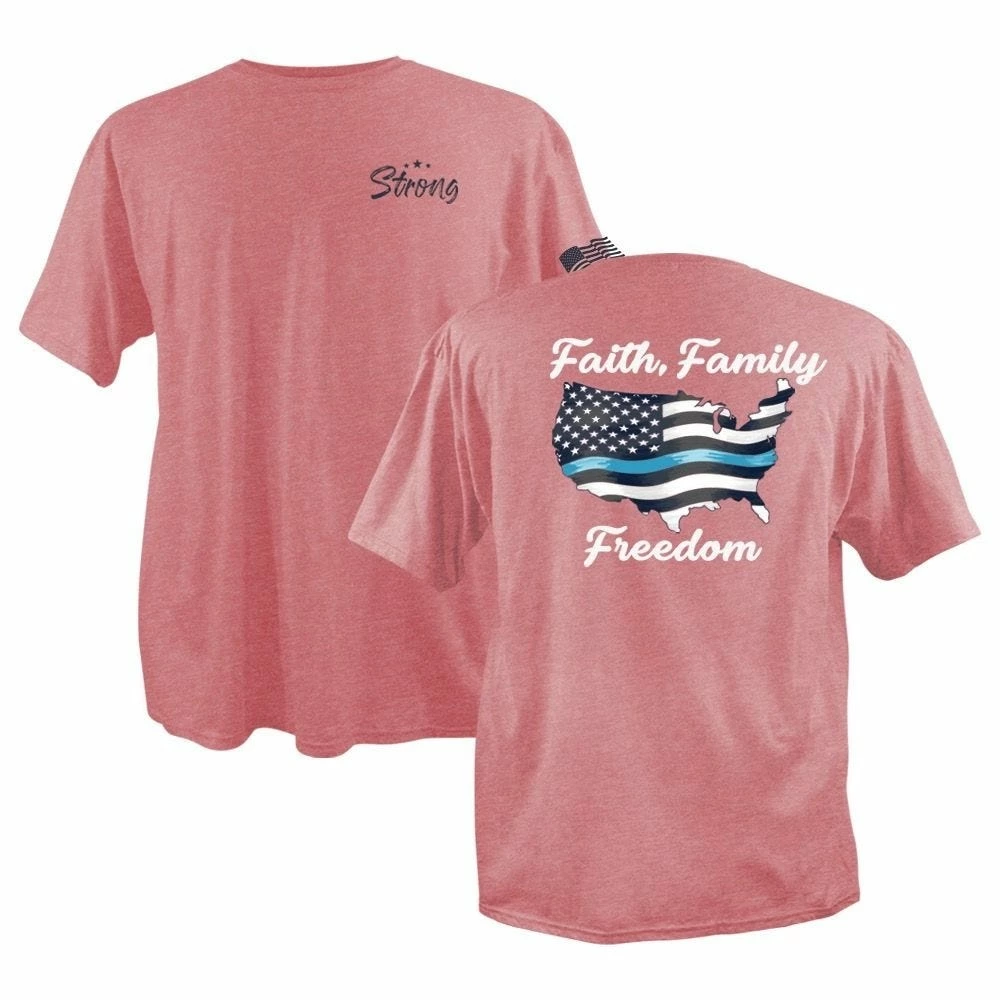 Lincoln Outfitters Strong Ladies Faith Family Blue Short Sleeve T-Shirt - SGL-37 - T-Shirts 3 Lincoln Outfitters Strong Ladies Faith Family Blue Short Sleeve T-Shirt - SGL-37 - T-Shirts