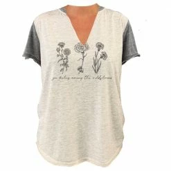 Lincoln Outfitters Ladies V-Neck Contrast Short Sleeve Fashion T-Shirt - LO-LF09 - T-Shirts