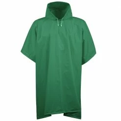 Lincoln Outfitters Men's 0.10mm PEVA Rain Poncho Green - 83304-GR - Raingear