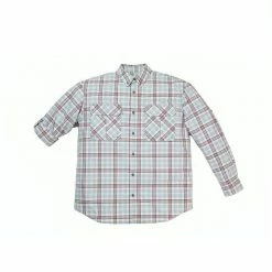 Lincoln Outfitters Men's Long Sleeve Plaid Shirt Grey/Red - G4359-GRYRED - Long Sleeve Shirts